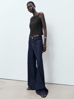 Mango Sweety Square Neck Top, Black - view 2, Black