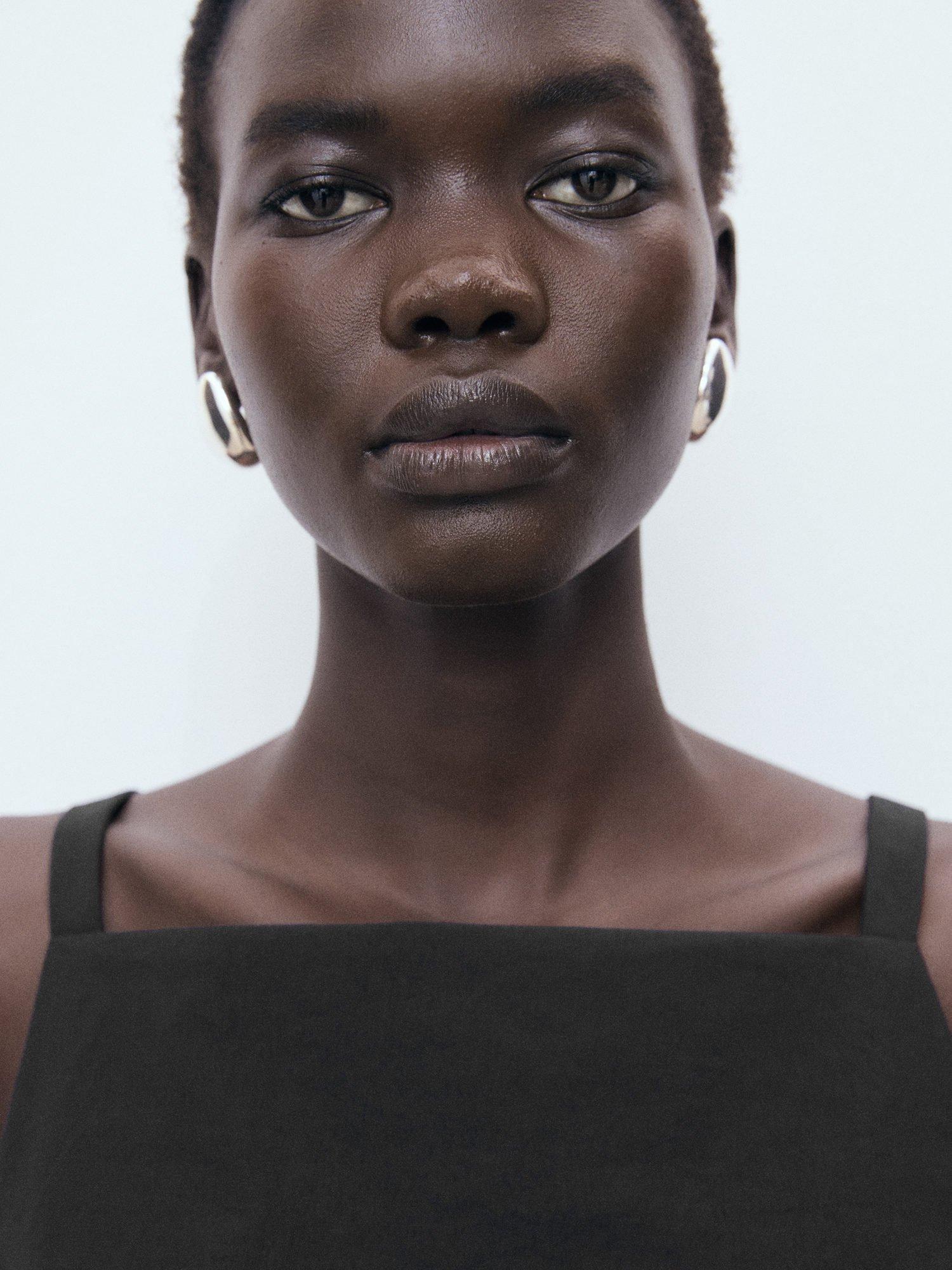 Product image 6 of 7, which shows Mango Sweety Square Neck Top, Black, L