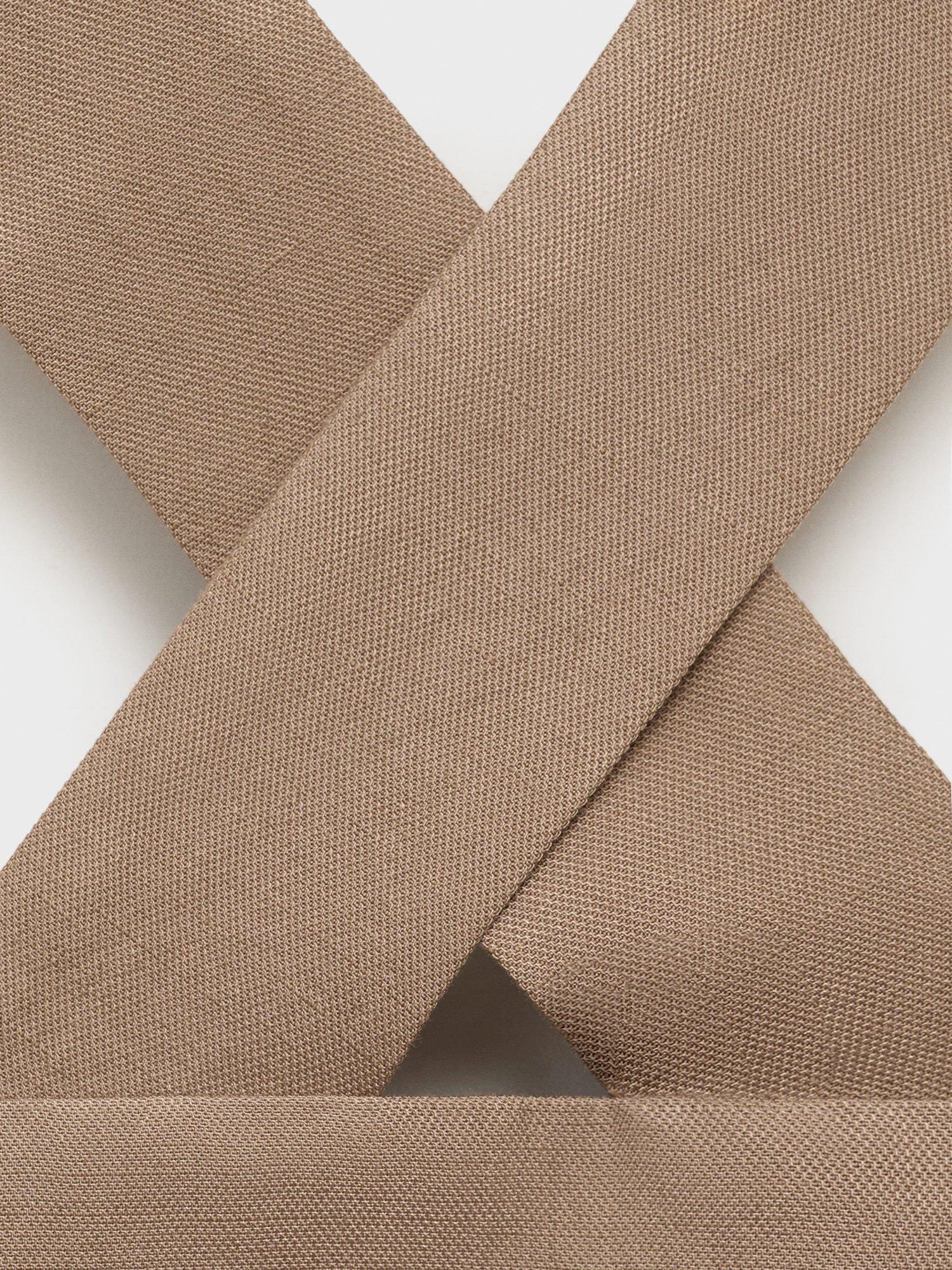 Product image 7 of 7, which shows Mango Teresa Cross Back Top, Brown, L