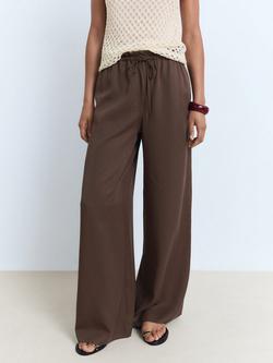 Mango Cel Tailored Trousers, Dark Brown, Dark Brown