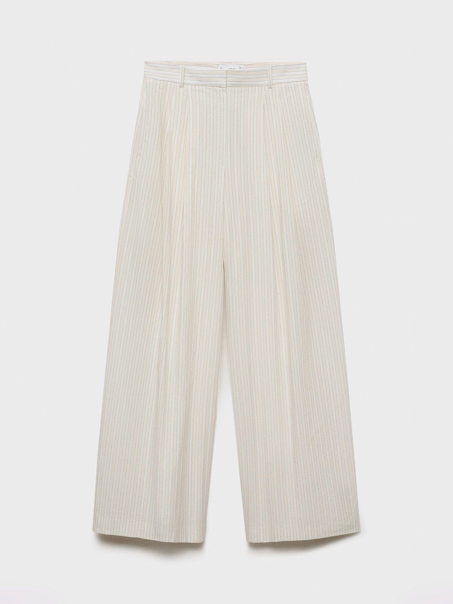 Product image 3 of 8, which shows Mango Delta Stripe Trousers, Lt Pastel Grey, 10