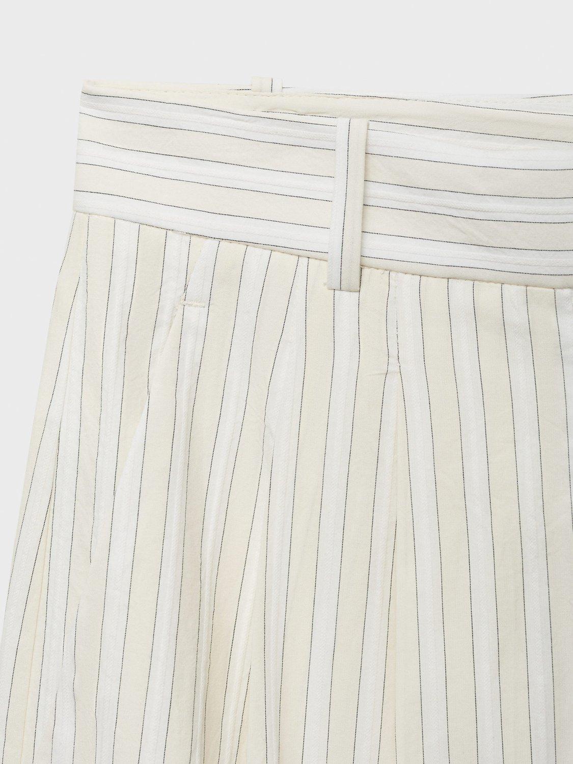 Product image 5 of 8, which shows Mango Delta Stripe Trousers, Lt Pastel Grey, 10