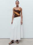 Mango Verbena Stripe Textured Top, Brown