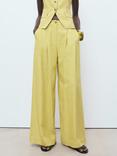 Mango Luca Stripe Trousers, Bright Yellow