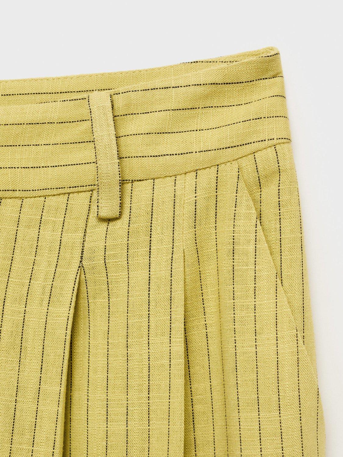 Product image 8 of 8, which shows Mango Luca Stripe Trousers, Bright Yellow, 10
