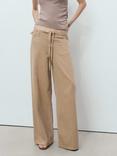 Mango Mery Wide Leg Trousers, Lt Pastel Brown