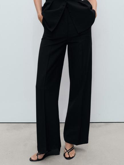 Mango Miso Tailored Trousers, Black