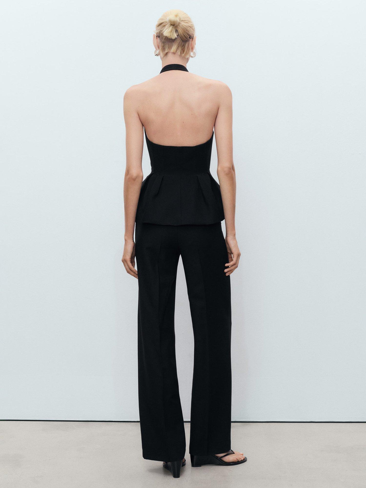 Product image 4 of 7, which shows Mango Miso Tailored Trousers, Black, 6