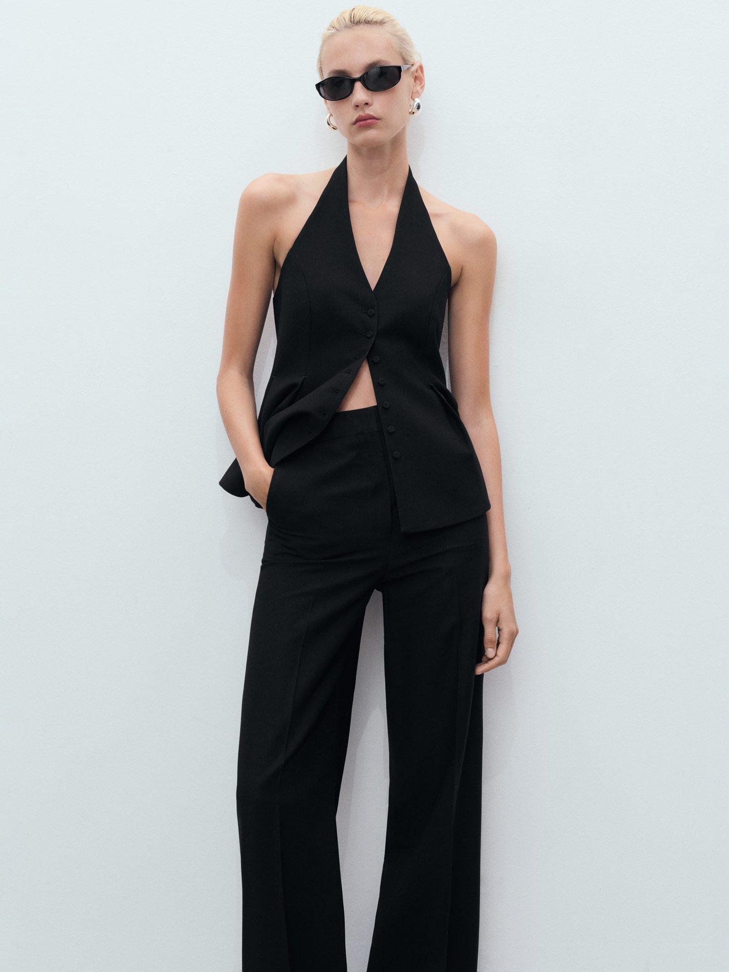 Product image 5 of 7, which shows Mango Miso Tailored Trousers, Black, 6