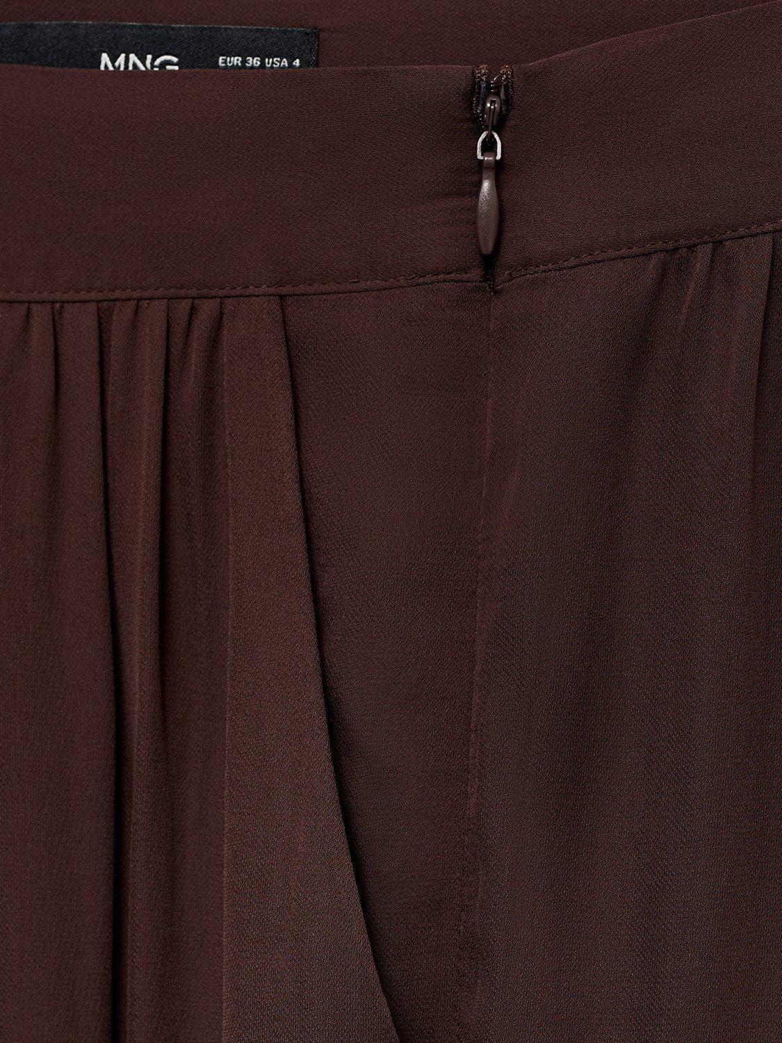 Product image 7 of 7, which shows Mango Odalisca Tie Detail Trousers, Dark Brown, 10
