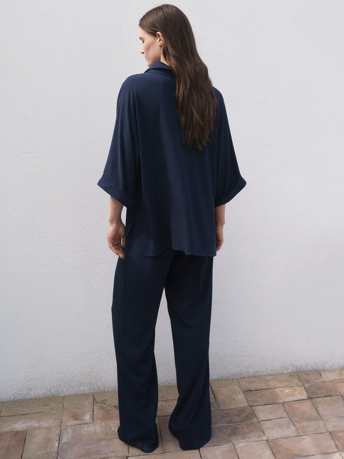 Product image 4 of 7, which shows Mango Vivie Tailored Trousers, Navy, XS