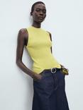 Mango Albert Knit Top, Bright Yellow