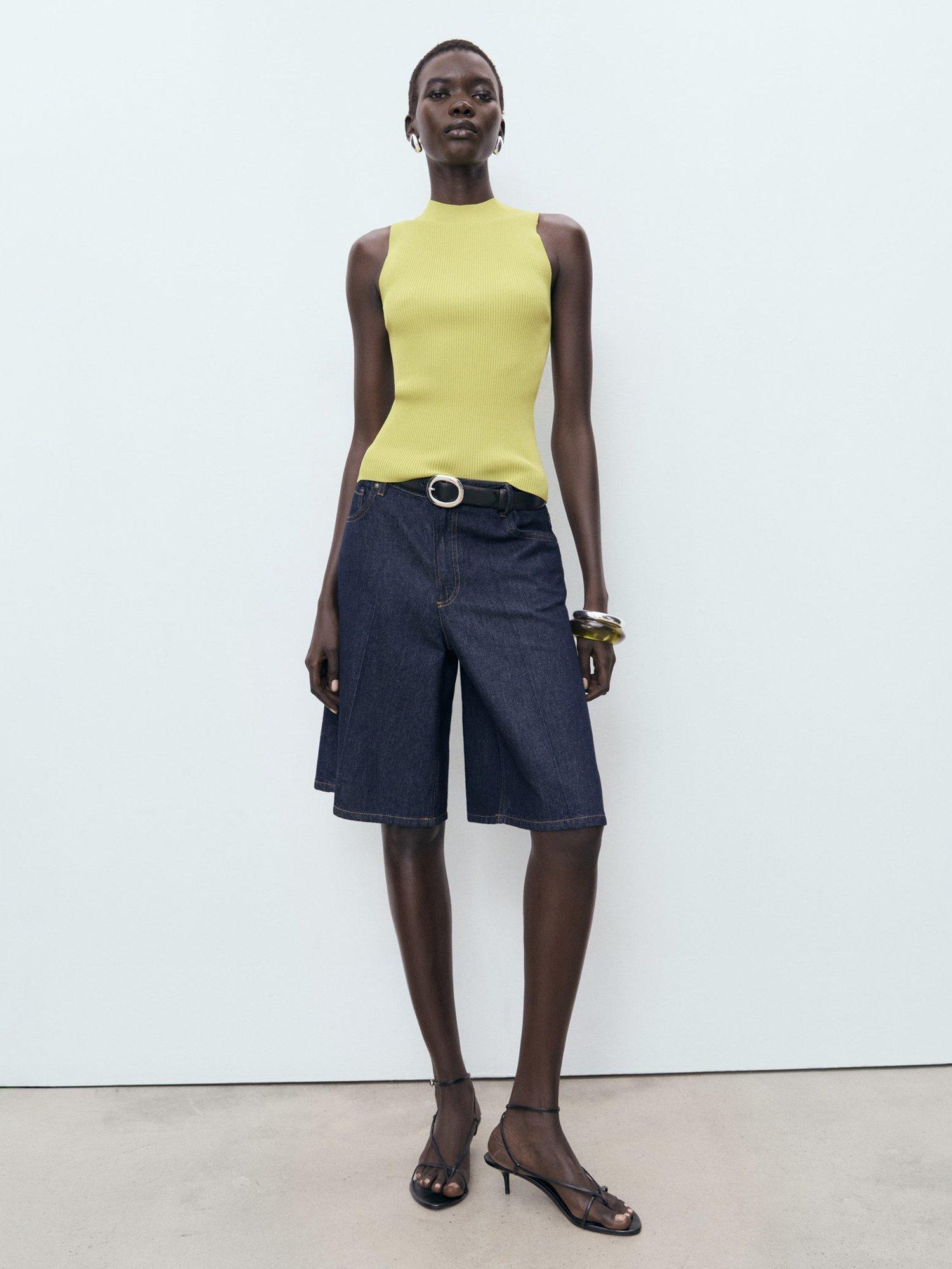 Product image 2 of 7, which shows Mango Albert Knit Top, Bright Yellow, L