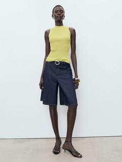 Mango Albert Knit Top, Bright Yellow - view 2, Bright Yellow