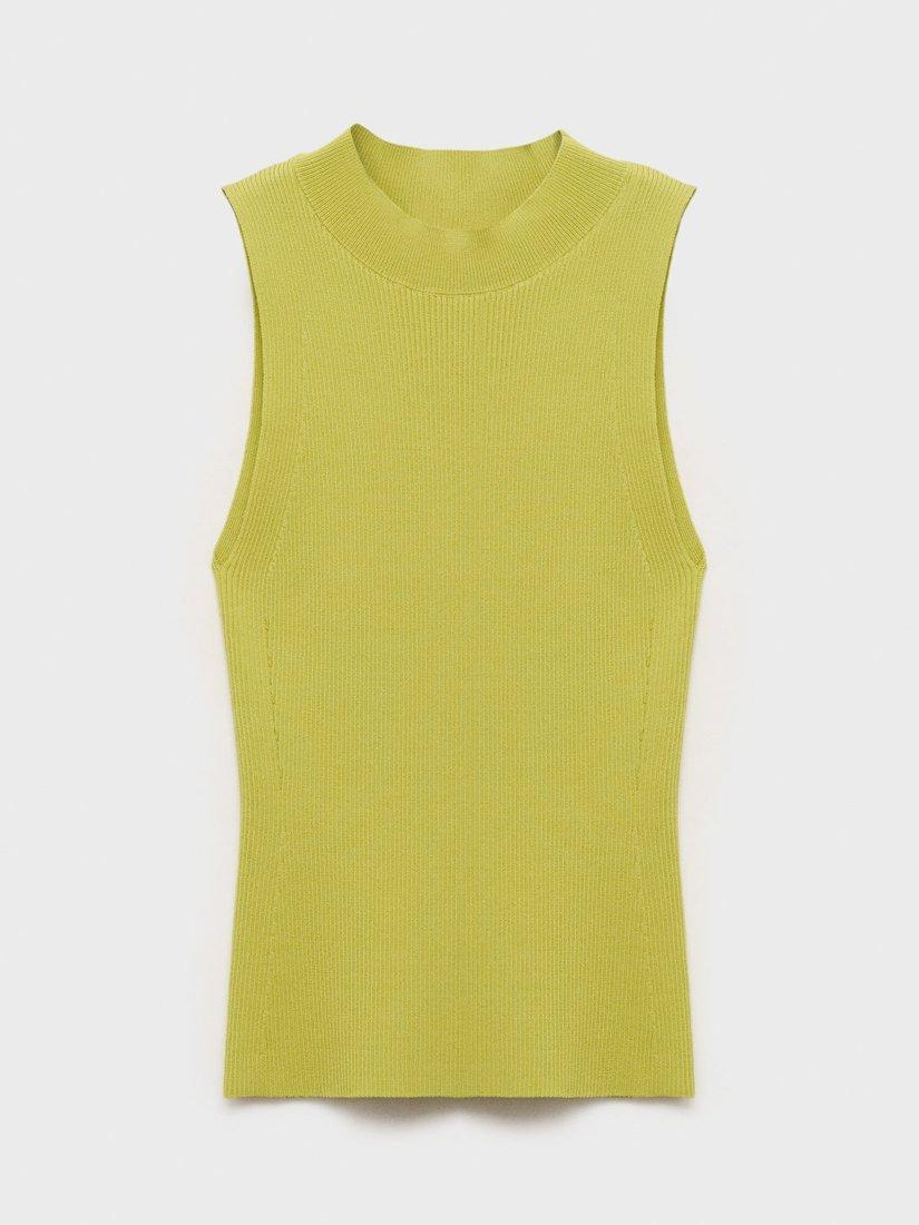 Electric Yellow Yellow Mock Neck Top Mango Albert Knit Top, Bright