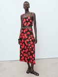 Mango Ama Floral Crop Top, Black
