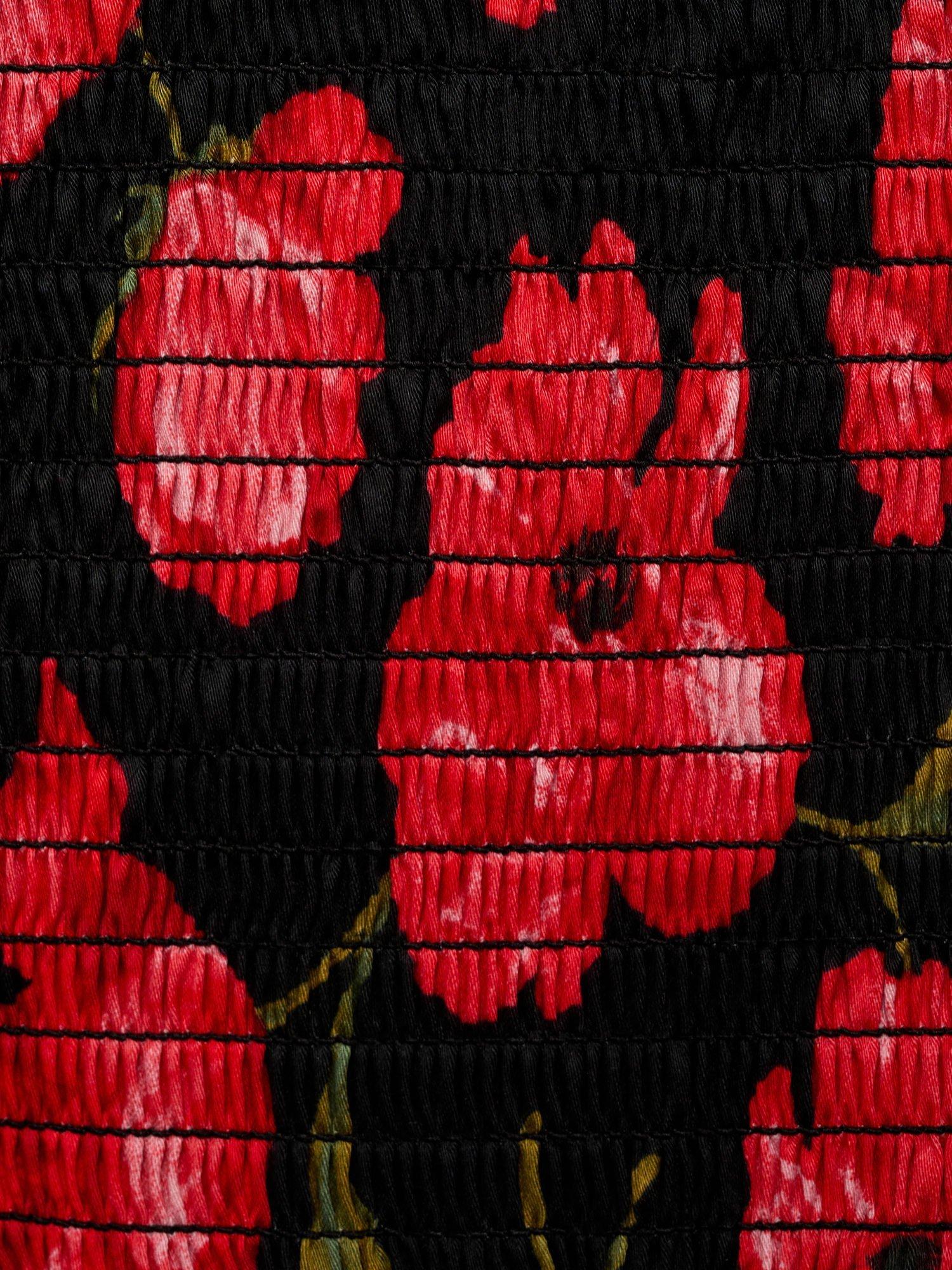 Product image 5 of 8, which shows Mango Ama Floral Crop Top, Black, L