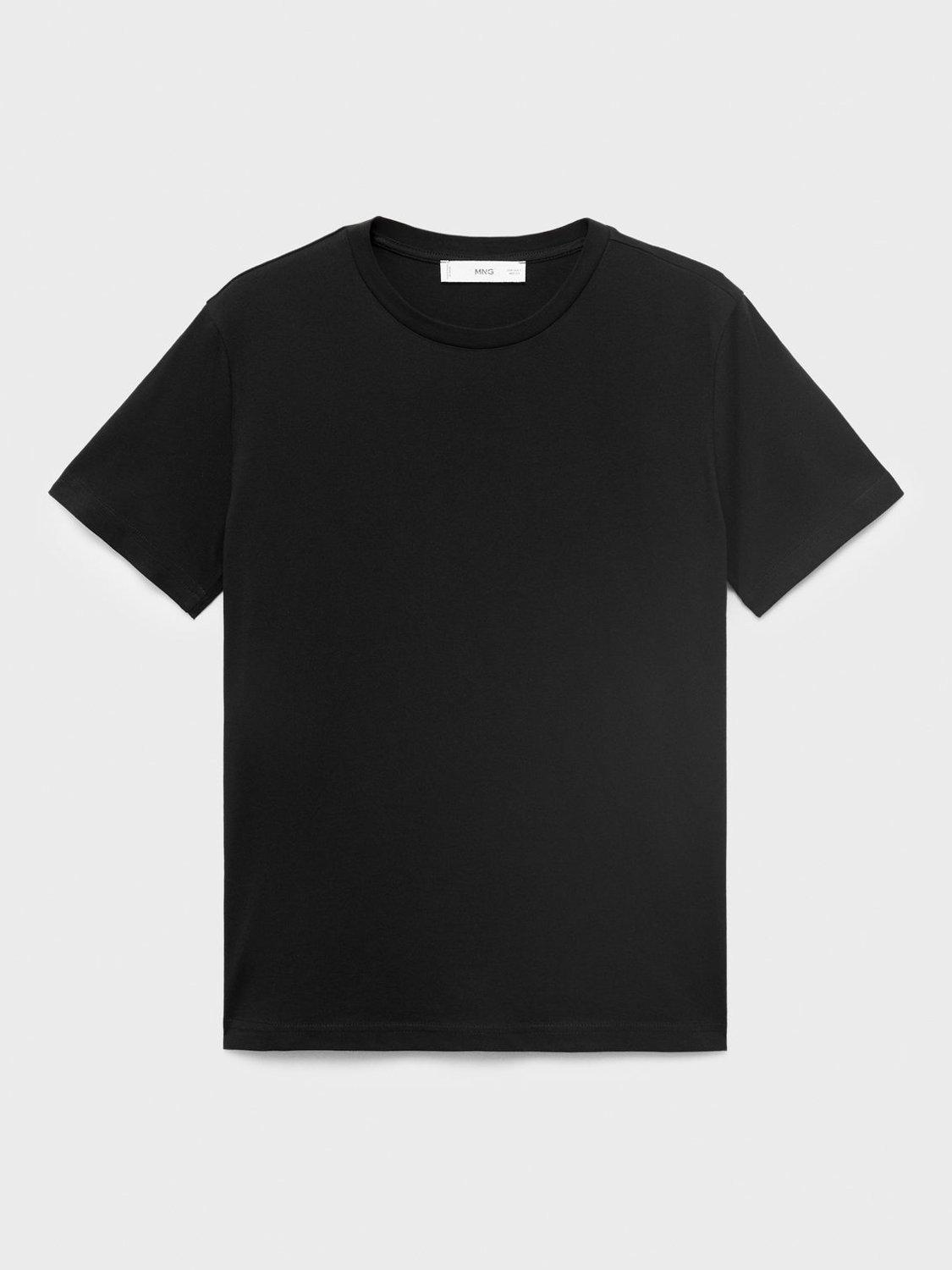 Product image 3 of 9, which shows Mango Chals Crew Neck T-Shirt, Black, M