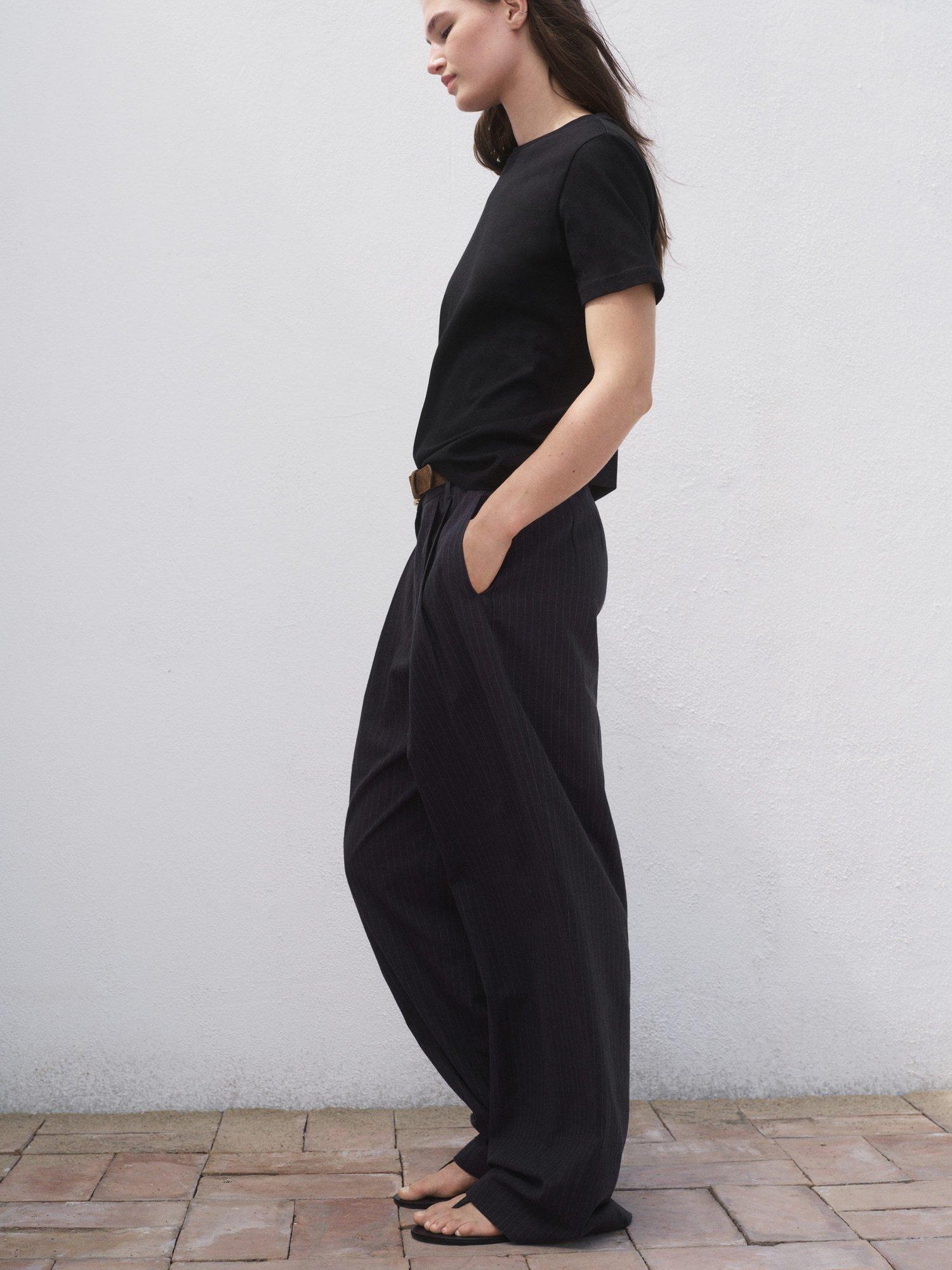 Product image 7 of 9, which shows Mango Chals Crew Neck T-Shirt, Black, M