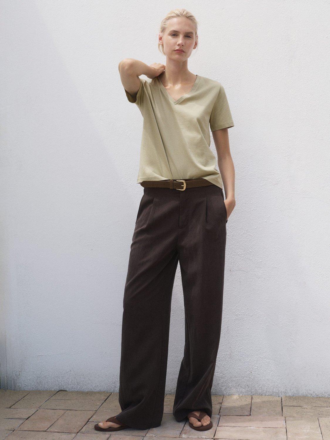 Product image 2 of 7, which shows Mango Chalspic T-Shirt, Beige, S