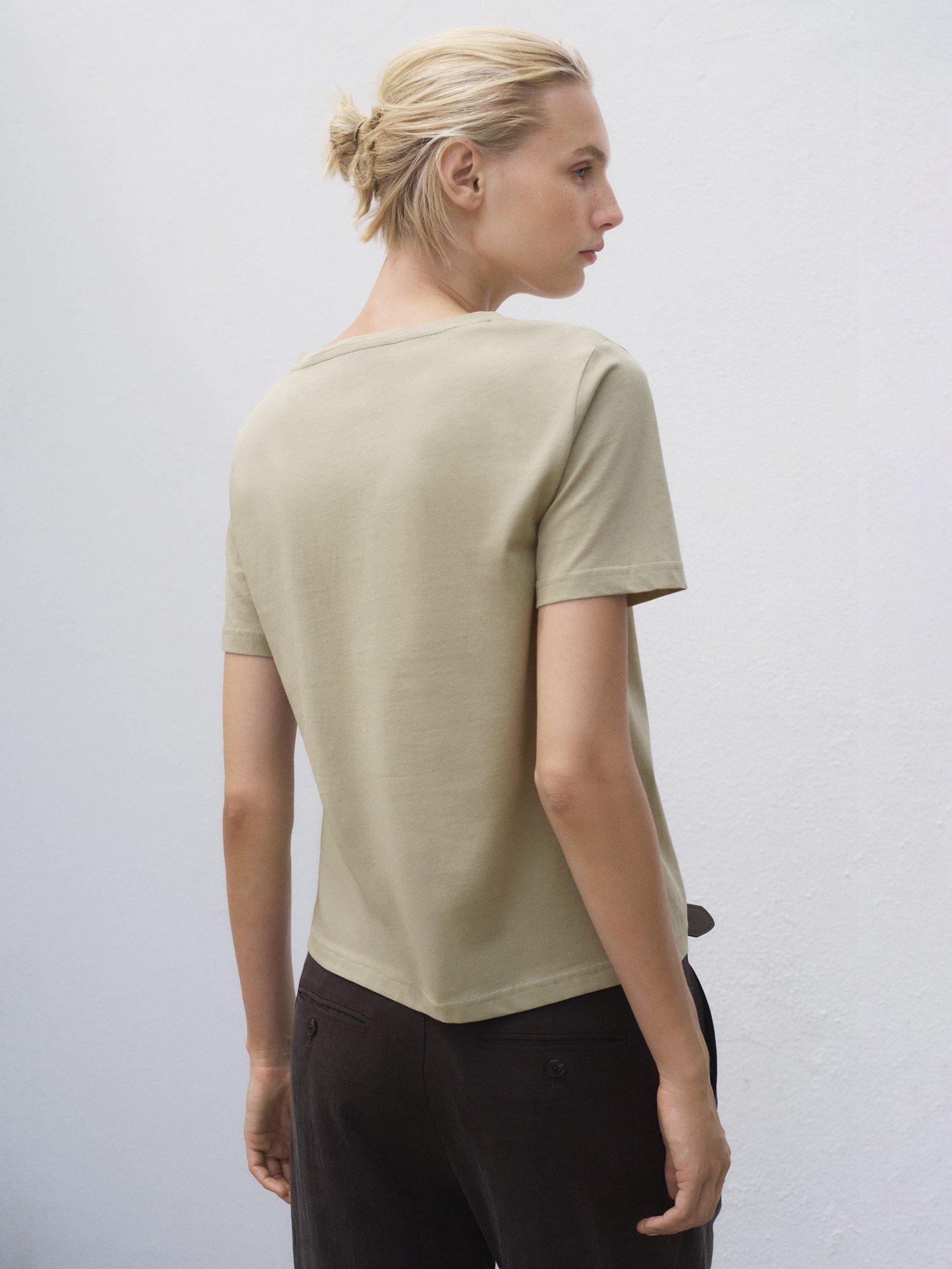 Product image 4 of 7, which shows Mango Chalspic T-Shirt, Beige, S