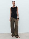Mango Gigi Asymmetric Sleeveless Top, Black