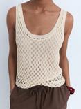 Mango Juancho Cotton Blend Scoop Neck Cami Vest