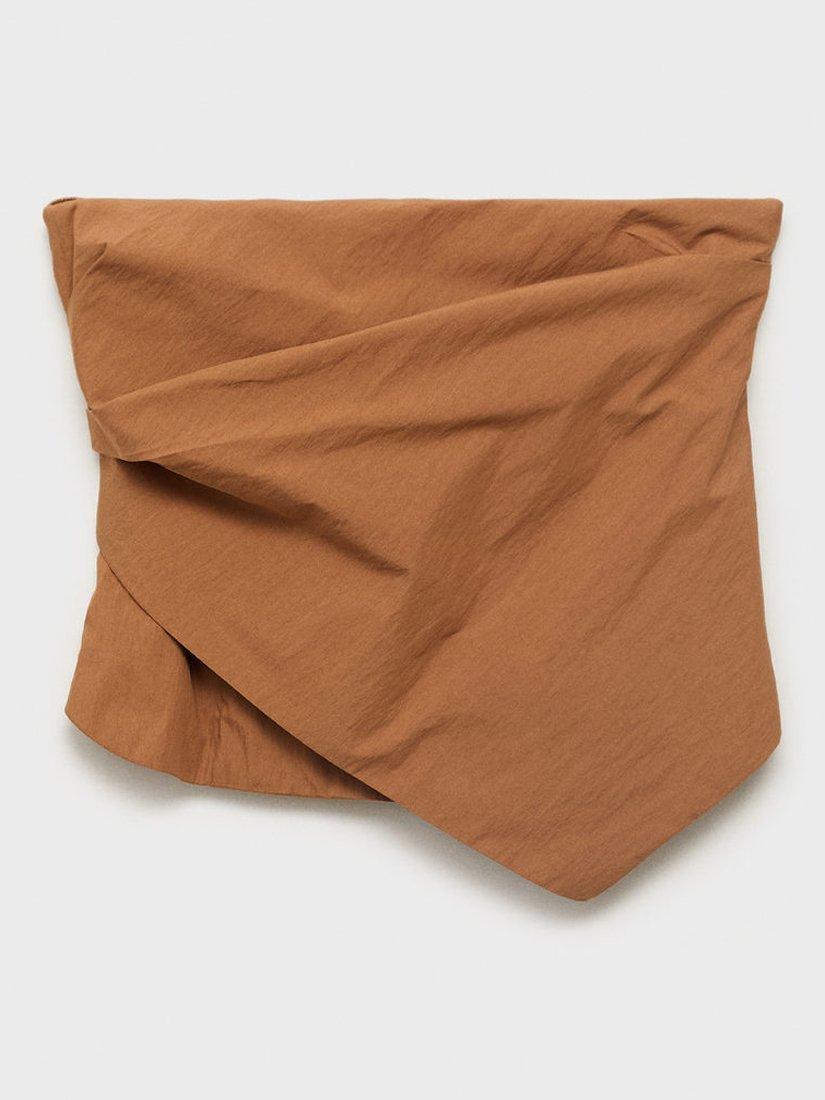 Product image 3 of 7, which shows Mango Jymmy Cotton Blend Sleeveless Bandeau Top, Brown, L