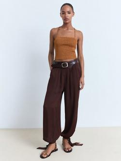 Mango Lace Up Knit Top, Rust - Copper - view 2, Rust - Copper