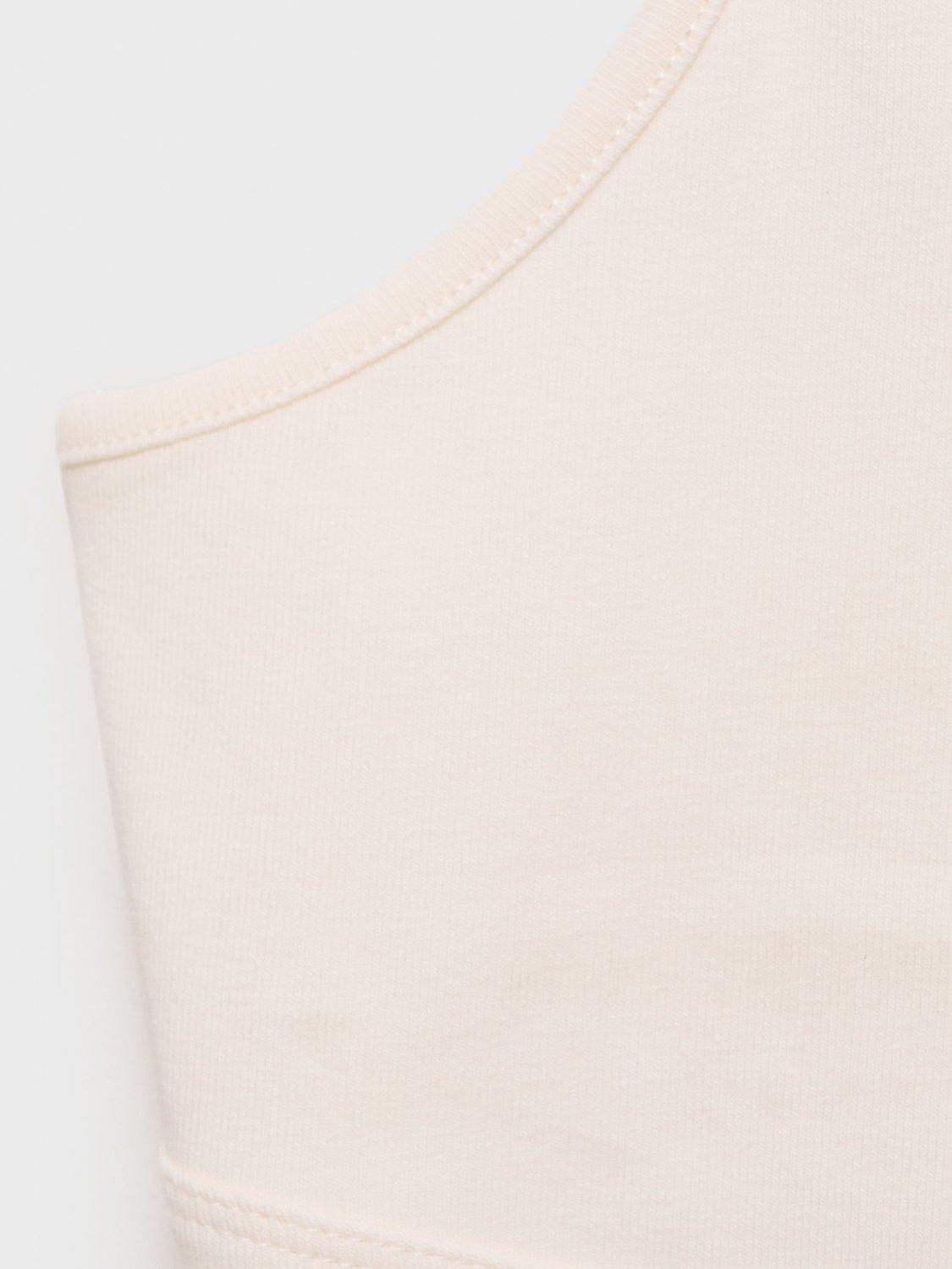 Product image 2 of 6, which shows Mango Mel Cotton Blend Spaghetti Strap V Neck Top, Light Beige, XXS