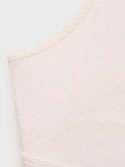 Mango Mel Cotton Blend Spaghetti Strap V Neck Top - view 2, Light Beige