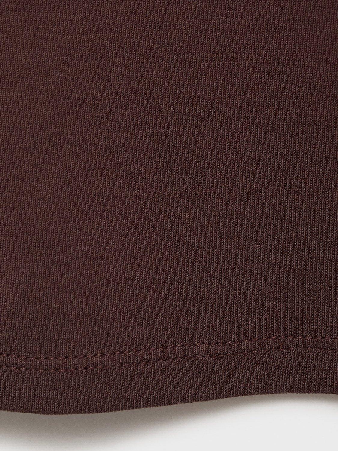 Product image 5 of 8, which shows Mango Mel Cotton Blend Spaghetti Strap V Neck Top, Dark Brown, M