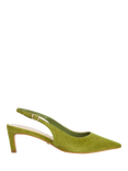 Dune London Celinna Suede Heeled Slingback Pointed Courts, Light Green