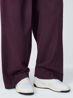 New Balance 80 Suede Blend Lace Up Trainers, White/Black - view 2, White/Black