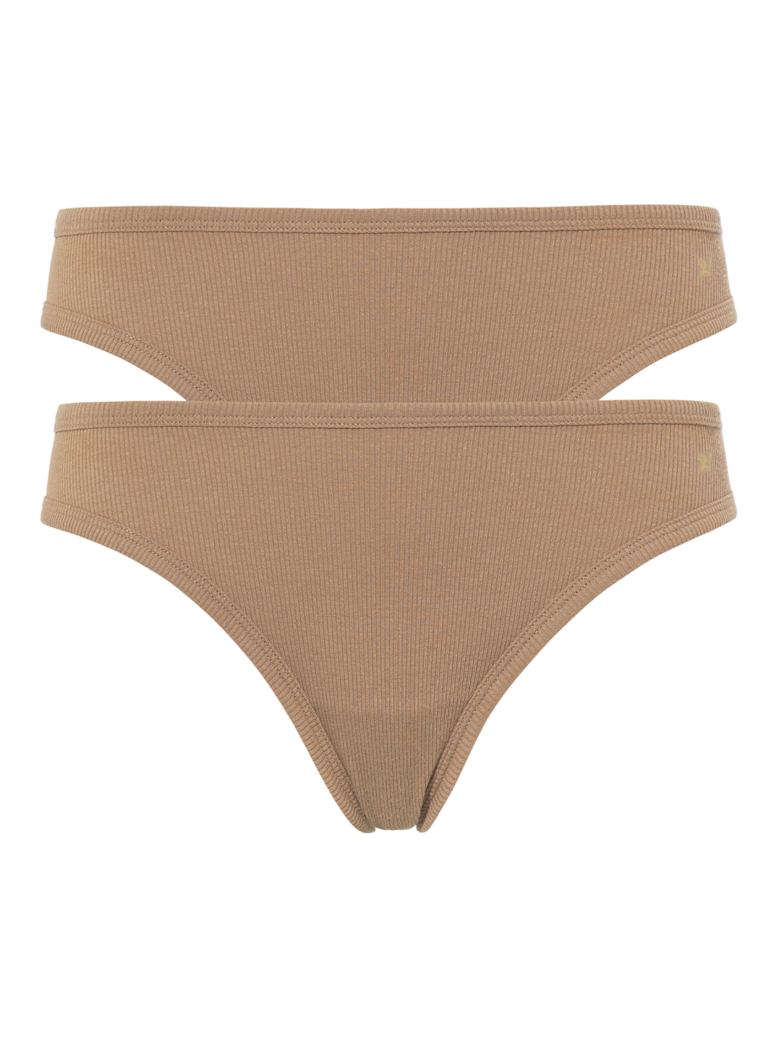 Product image 5 of 5, which shows Nudea Organic Cotton Mini Knickers, Pack of 2, Mocha, XS