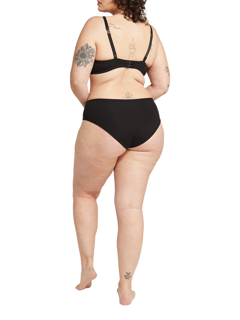 Product image 4 of 5, which shows Nudea Organic Cotton Full Knickers, Pack of 2, Black, XS