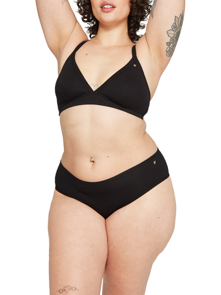 Nudea The Easy Does It Rib Bralette, Black
