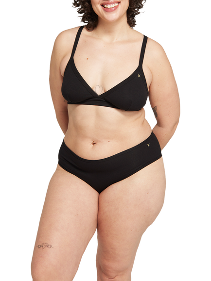 Nudea The Easy Does It Rib Bralette - view 2, Black
