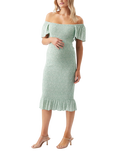 Ripe Selma Shirred Maternity Midi Bodycon Dress