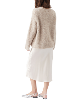 Ripe Crystal Bias Cut Satin Maternity Skirt, Oyster - view 2, Oyster