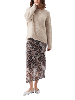 Ripe Savannah Animal Print Mesh Marenity Midi Skirt, Latte