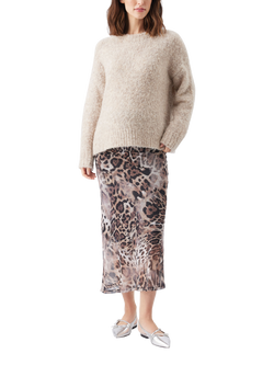 Ripe Savannah Animal Print Mesh Marenity Midi Skirt - view 2, Latte