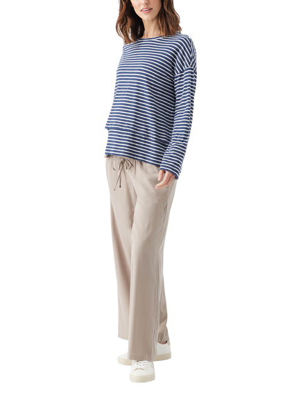 Ripe Claudette Stripe Nursing Top - view 2, Ink/White