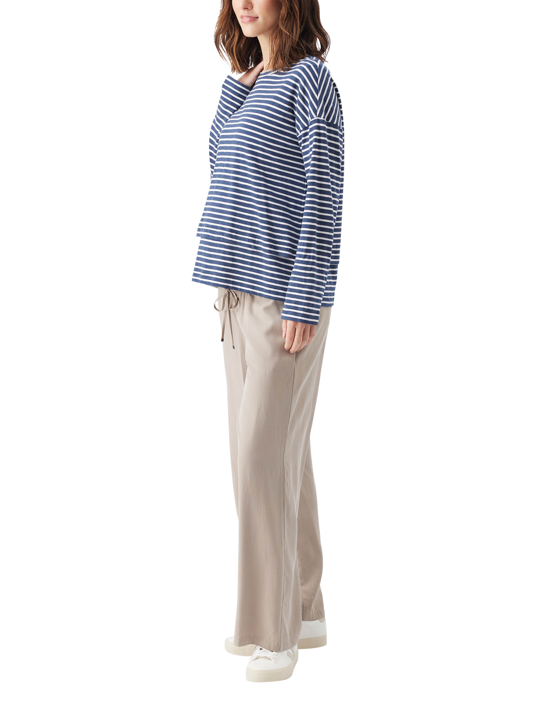 Product image 3 of 7, which shows Ripe Claudette Stripe Nursing Top, Ink/White, XS