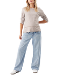 Ripe Claudette Stripe Nursing Top, Taupe/White