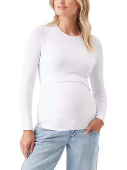 Ripe Luxe Knit Nursing Top, White, White