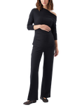 Ripe Off-Shoulder Rib Maternity Top, Black