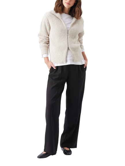 Ripe Layla Zip Knit Maternity Cardigan, Oat Marl