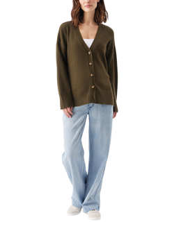 Ripe Tully Knitted V-Neck Cardigan, Khaki