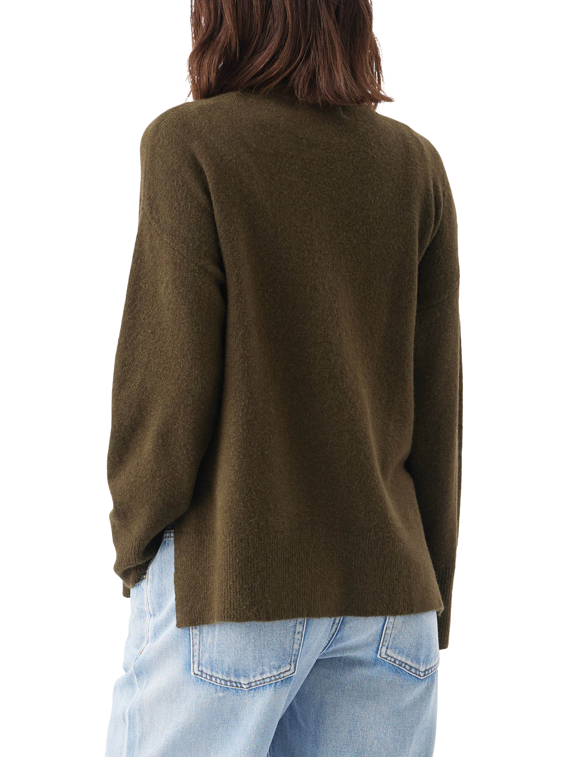 Product image 4 of 5, which shows Ripe Tully Knitted V-Neck Cardigan, Khaki, XS